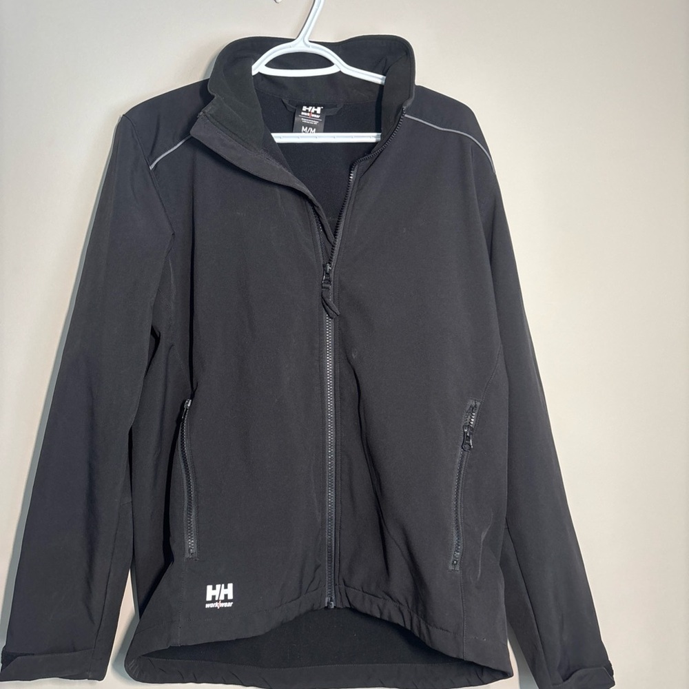 Helly Hansen Black Zip-Up Softshell Jacket with Reflective Trim